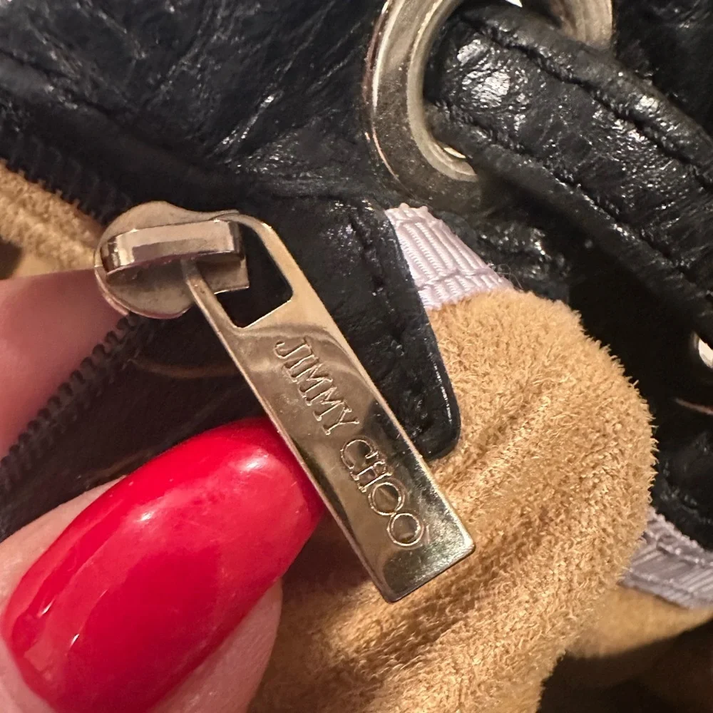 JIMMY CHOO BLACK SOFT LEATHER Luxury Old Money HANDBAG